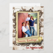 5x7クリスマスクリスマスバーラップディアドードバックPHOTOカード シーズンカード (正面/裏面)