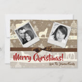 5x7クリスマスクリスマスバーラップディアドードバックPHOTOカード シーズンカード (正面)