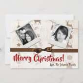 5x7クリスマスクリスマスバーラップディアドードバックPHOTOカード シーズンカード (正面)