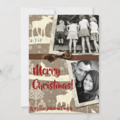 5x7クリスマスクリスマスバーラップディアドードバックPHOTOカード シーズンカード (正面)