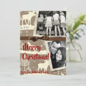 5x7クリスマスクリスマスバーラップディアドードバックPHOTOカード シーズンカード (スタンド正面)