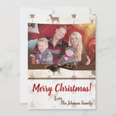 5x7クリスマスクリスマスバーラップディアドードバックPHOTOカード シーズンカード (正面)