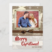 5x7クリスマスクリスマスバーラップディアドードバックPHOTOカード シーズンカード (正面/裏面)