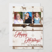 5x7クリスマスクリスマスバーラップディアドードバックPHOTOカード シーズンカード (正面)