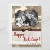 5x7クリスマスクリスマスバーラップディアドードバックPHOTOカード シーズンカード (正面)