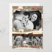 5x7クリスマスクリスマスバーラップディアドードバックPHOTOカード シーズンカード (正面/裏面)