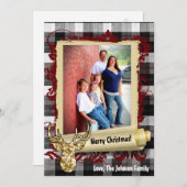 5x7クリスマスクリスマスブラックプライド鹿PHOTOカード シーズンカード (正面/裏面)