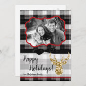 5x7クリスマスクリスマスブラックプライド鹿PHOTOカード シーズンカード (正面/裏面)