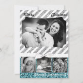 5x7クリスマスクリスマスブルーグリッタースノーフラフォトPHOTOカード シーズンカード (正面)