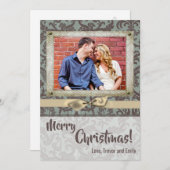 5x7クリスマスクリスマスブルーダマスク生地PHOTOカード シーズンカード (正面/裏面)