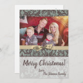 5x7クリスマスクリスマスブルーダマスク生地PHOTOカード シーズンカード (正面/裏面)