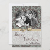 5x7クリスマスクリスマスブルーダマスク生地PHOTOカード シーズンカード (正面)