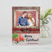 5x7クリスマスクリスマスレッドクリスマストラックフォトカード シーズンカード (スタンド正面)