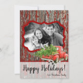 5x7クリスマスクリスマスレッドクリスマストラックPHOTOカード シーズンカード (正面)