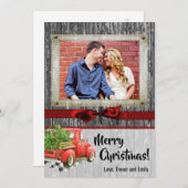5x7クリスマスクリスマスレッドクリスマストラックPHOTOカード シーズンカード (正面/裏面)