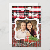 5x7クリスマスクリスマスレッドクリスマストラックPHOTOカード シーズンカード (正面/裏面)