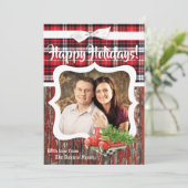 5x7クリスマスクリスマスレッドクリスマストラックPHOTOカード シーズンカード (スタンド正面)