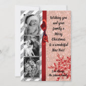 5x7クリスマスクリスマスレッドグリッタースノウハウPHOTOカード シーズンカード (正面)