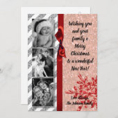 5x7クリスマスクリスマスレッドグリッタースノウハウPHOTOカード シーズンカード (正面/裏面)