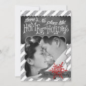 5x7クリスマスクリスマスレッドグリッタースノウハウPHOTOカード シーズンカード (正面)