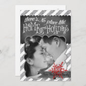 5x7クリスマスクリスマスレッドグリッタースノウハウPHOTOカード シーズンカード (正面/裏面)