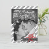 5x7クリスマスクリスマスレッドグリッタースノウハウPHOTOカード シーズンカード (スタンド正面)