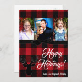 5x7クリスマスクリスマスレッドブラックプライド鹿PHOTOカード シーズンカード (正面/裏面)