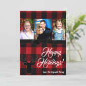 5x7クリスマスクリスマスレッドブラックプライド鹿PHOTOカード シーズンカード (スタンド正面)
