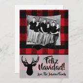 5x7クリスマスクリスマスレッドブラックプライド鹿PHOTOカード シーズンカード (正面/裏面)