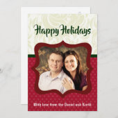 5x7クリスマスクリスマスレッド水玉模様PHOTOカード シーズンカード (正面/裏面)