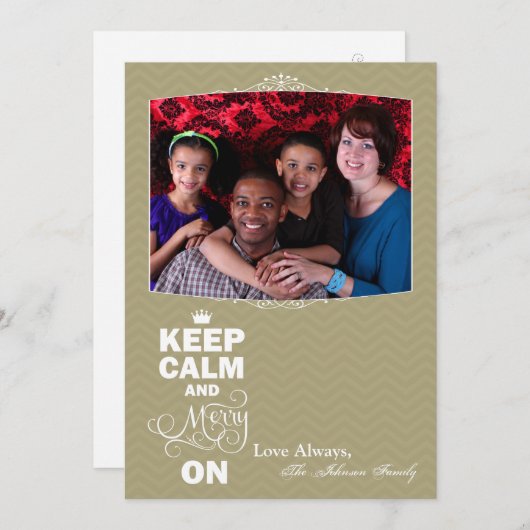 5x7クリスマスクリスマス保PHOTOカーメリードでCalm シーズンカード (正面/裏面)