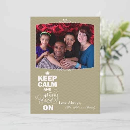 5x7クリスマスクリスマス保PHOTOカーメリードでCalm シーズンカード (スタンド正面)