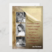 5x7クリスマスクリスマス古い破れた紙PHOTOカード シーズンカード (正面/裏面)