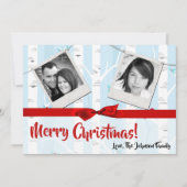 5x7クリスマスクリスマス樺の木ツリー冬のフォトカード シーズンカード (正面)