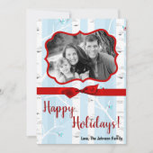 5x7クリスマスクリスマス樺の木ツリー冬のフォトカード シーズンカード (正面)