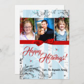 5x7クリスマスクリスマス樺の木ツリー冬のフォトカード シーズンカード (正面/裏面)