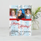 5x7クリスマスクリスマス樺の木ツリー冬のフォトカード シーズンカード (スタンド正面)