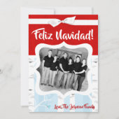 5x7クリスマスクリスマス樺の木ツリー冬のフォトカード シーズンカード (正面)