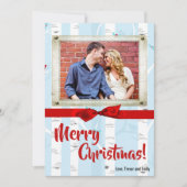 5x7クリスマスクリスマス樺の木ツリー冬のフォトカード シーズンカード (正面)