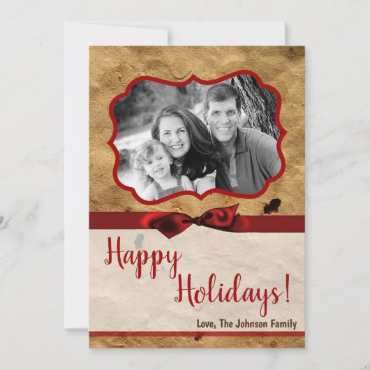 5x7クリスマスクリスマス紙サックヴィンテージフォトカード シーズンカード (正面)