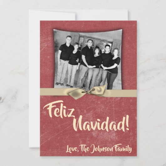 5x7クリスマスクリスマス赤グランジディスストレスPHOTOカード シーズンカード (正面)