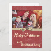 5x7クリスマスクリスマス赤グランジディスストレスPHOTOカード シーズンカード (正面/裏面)