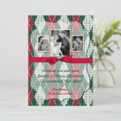 5x7クリスマスクリスマス醜いセーター緑のフォトカード シーズンカード (スタンド正面)