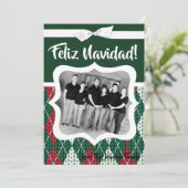 5x7クリスマスクリスマス醜いセーター緑のフォトカード シーズンカード (スタンド正面)