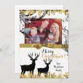5x7クリスマスクリスマス金ゴールドディアバックdoe PHOTOカード シーズンカード (正面/裏面)