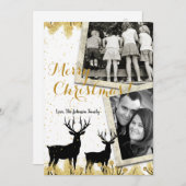 5x7クリスマスクリスマス金ゴールドディアバックdoe PHOTOカード シーズンカード (正面/裏面)