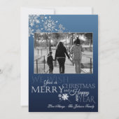 5x7クリスマスクリスマス雪片SNOW PHOTOカード シーズンカード (正面)