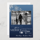 5x7クリスマスクリスマス雪片SNOW PHOTOカード シーズンカード (正面/裏面)