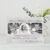 5x7クリスマスクリスマス雪片Winter PHOTOカード シーズンカード (スタンド正面)