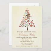 5x7クリスマスツリーのクリスマスパーティの招待状 招待状 (正面/裏面)